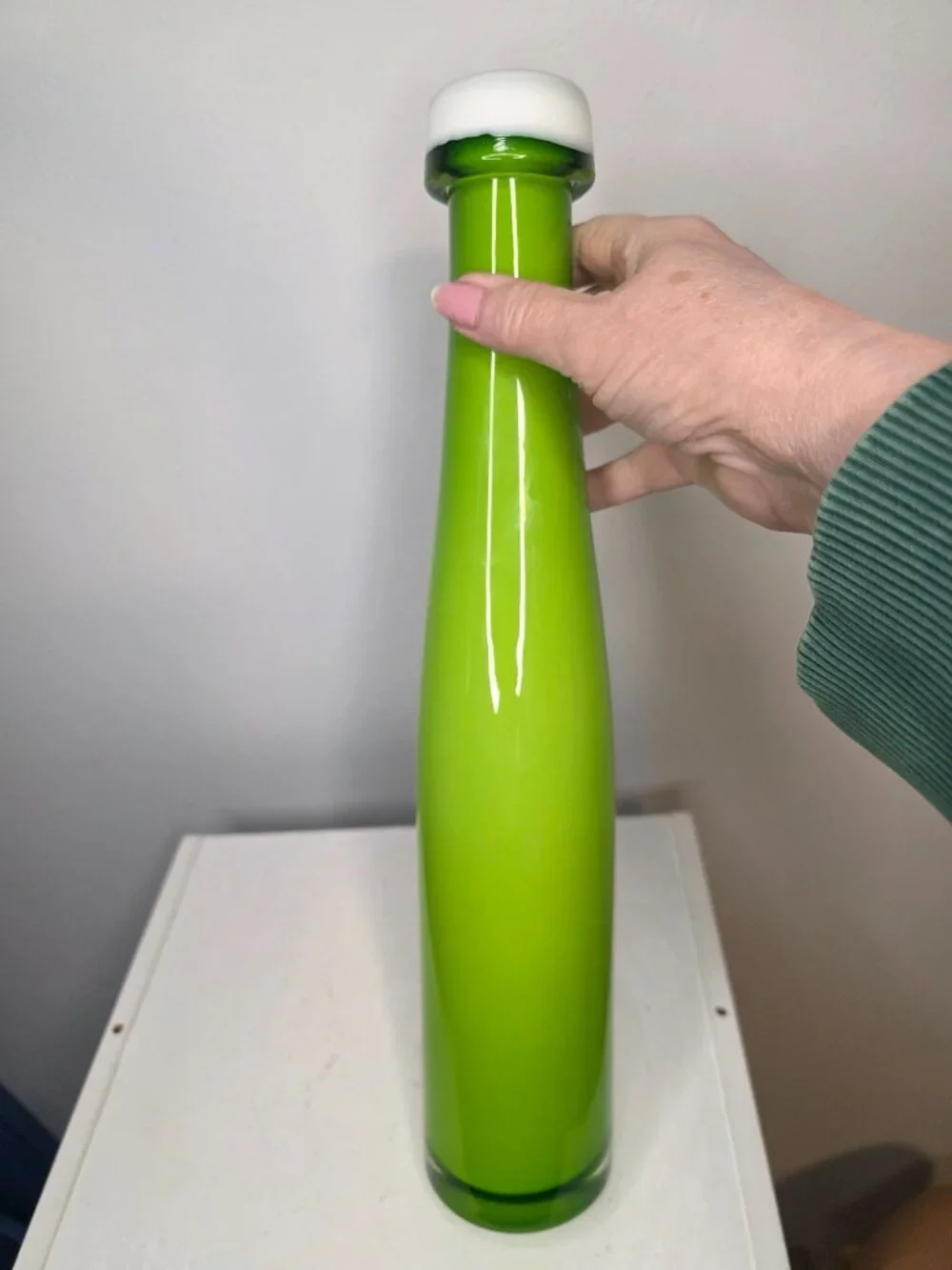 Crate & Barrel Green Pop Vase 15.5
